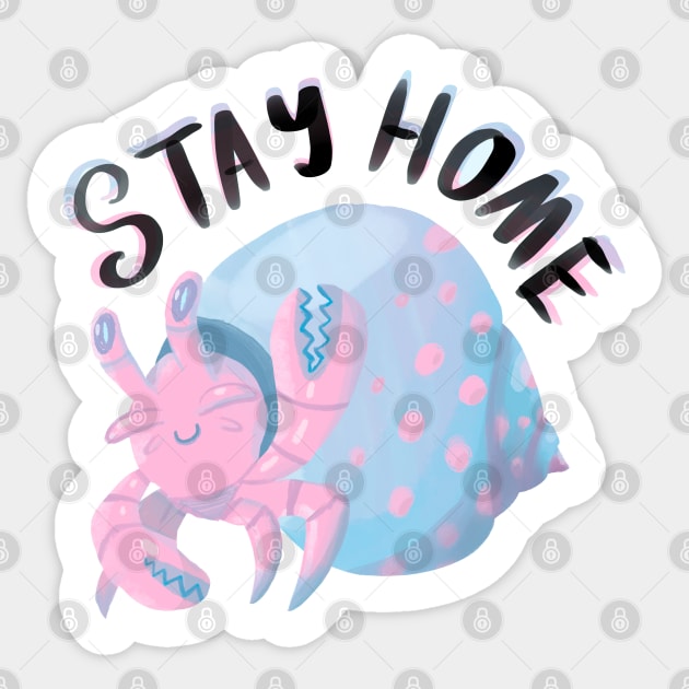 Stay Home Little Hermit Crab in Digital Sticker by narwhalwall